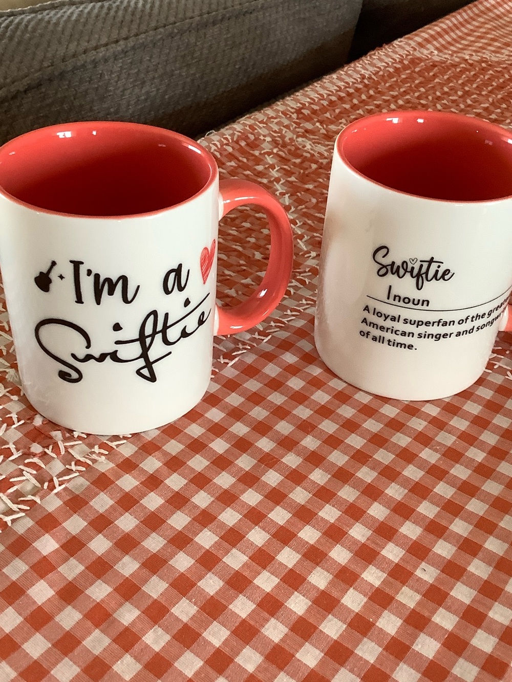 Taylor Swift White Mug with Red Interior and Handle